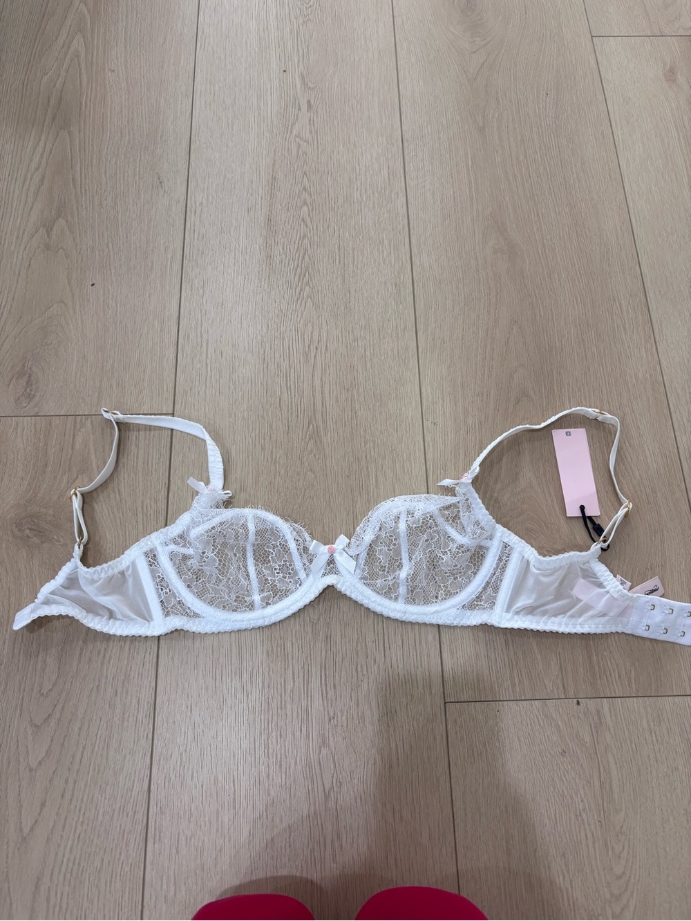 NWT Agent Provocateur White Sheer Lace Underwire Balcony Bra